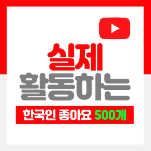 유튜브 한국인 좋아요 500개